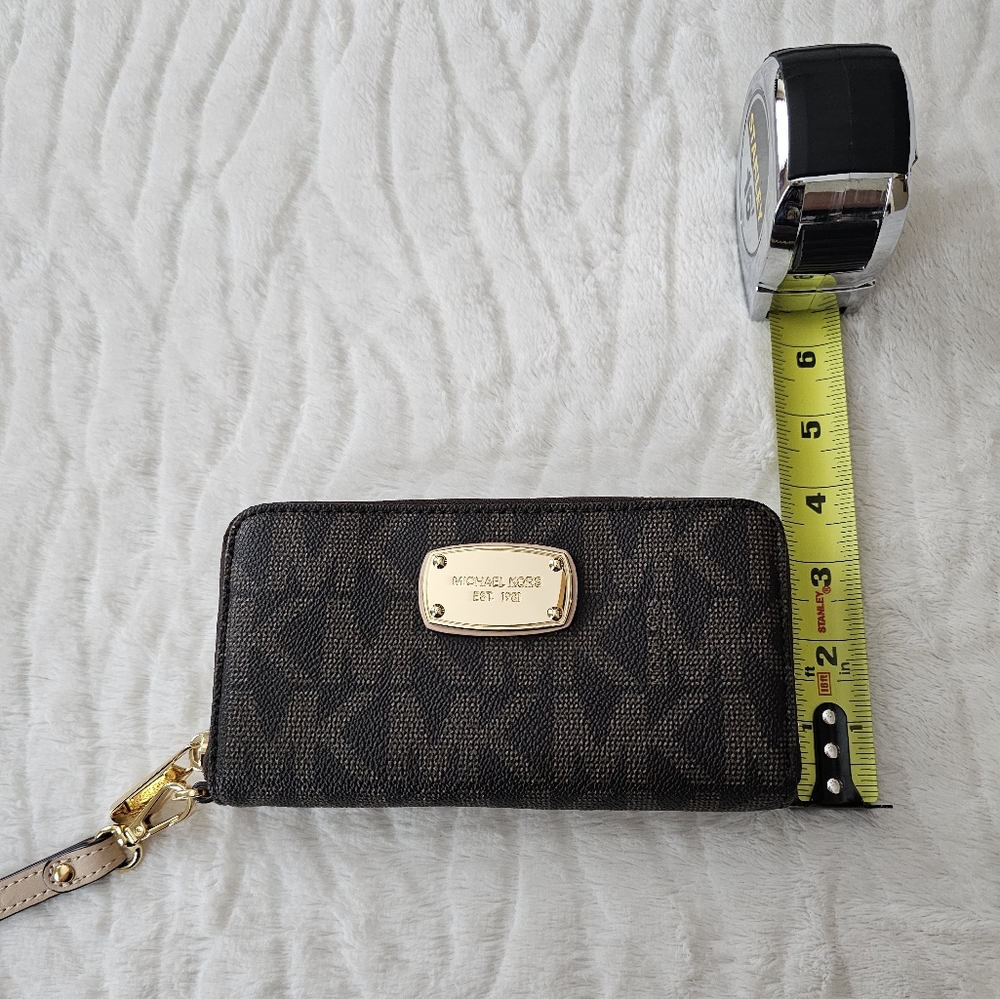 Michael Kors Jet Set Brown Wristlet Zipped Wallet - Picture 8 of 11